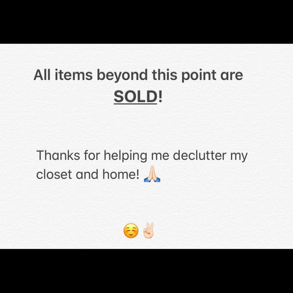 All Items Sold Beyond This Post